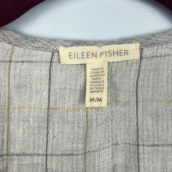 Eileen Fisher linen blend medium open front jacket with pockets - Picture 3 of 8